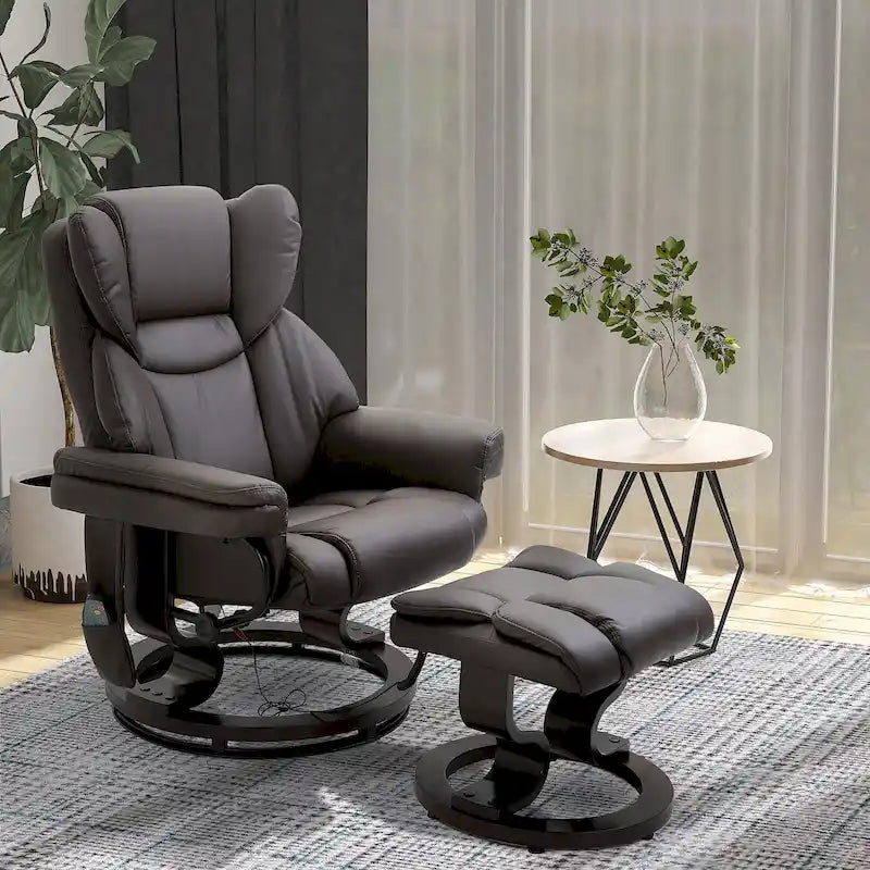 Fauteuil de massage inclinable HOMCOM avec repose-pieds ottoman