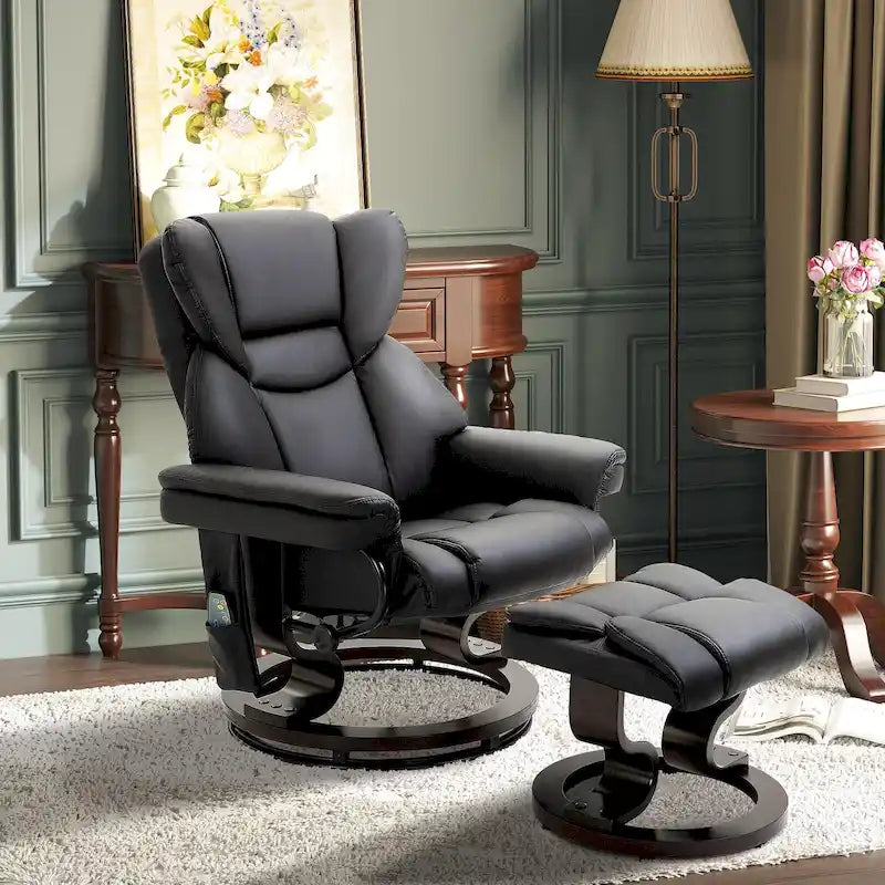 Fauteuil de massage inclinable HOMCOM avec repose-pieds ottoman