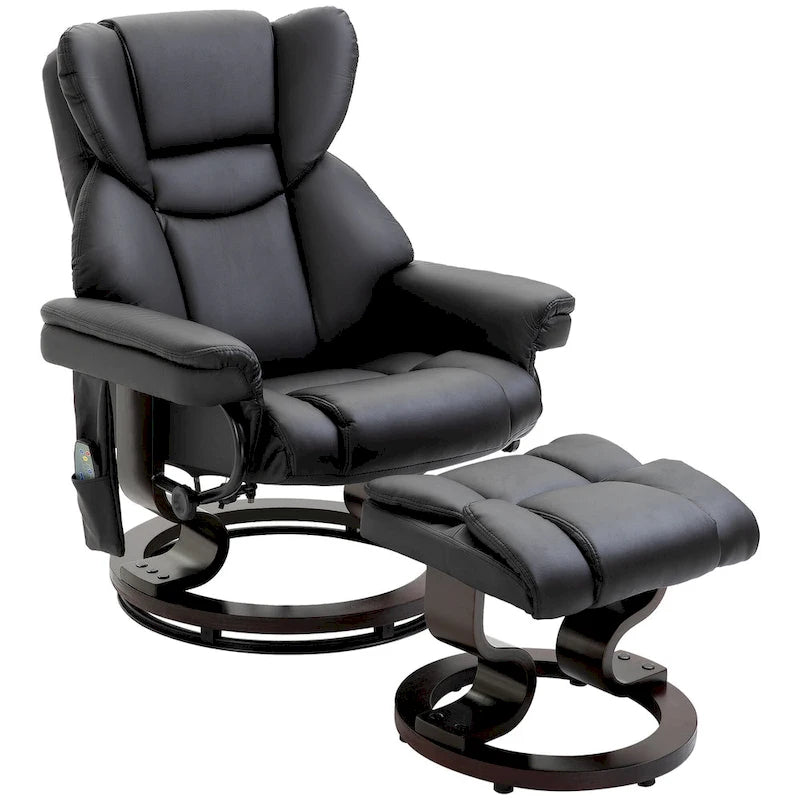 Fauteuil de massage inclinable HOMCOM avec repose-pieds ottoman
