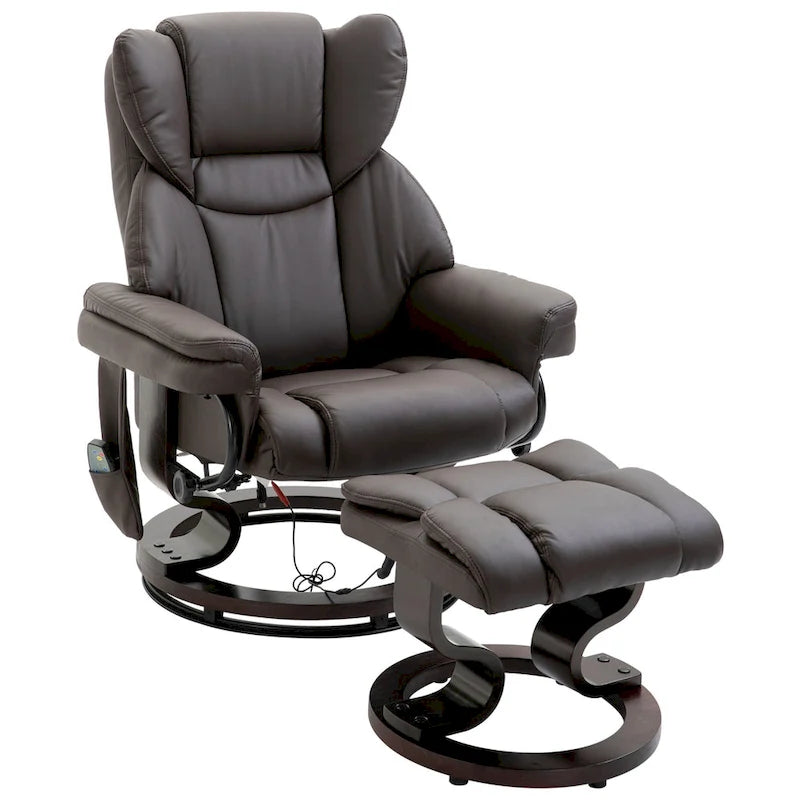 Fauteuil de massage inclinable HOMCOM avec repose-pieds ottoman