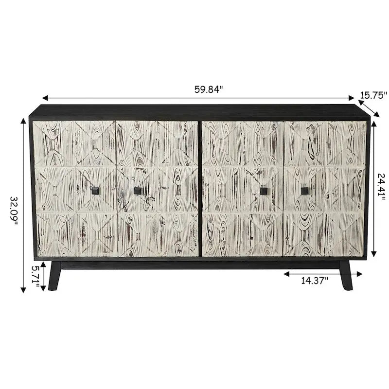 Buffet vintage à 59 844 portes, buffet autoportant, meuble de rangement
