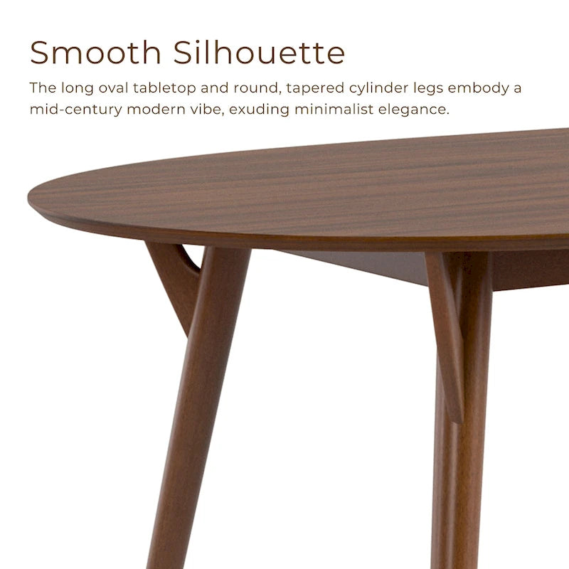 Ensemble de salle à manger 7 pièces Beau II en noyer style milieu du siècle de Furniture of America