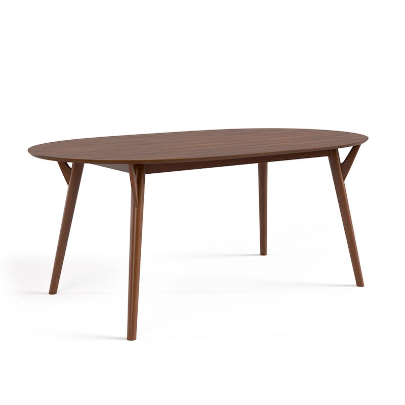 Ensemble de salle à manger 7 pièces Beau II en noyer style milieu du siècle de Furniture of America