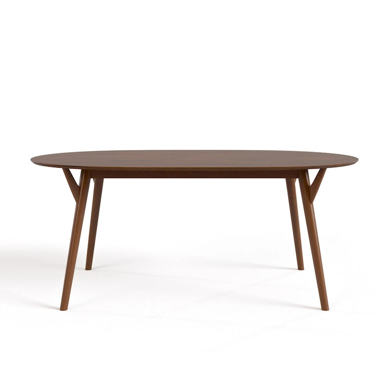 Ensemble de salle à manger 7 pièces Beau II en noyer style milieu du siècle de Furniture of America