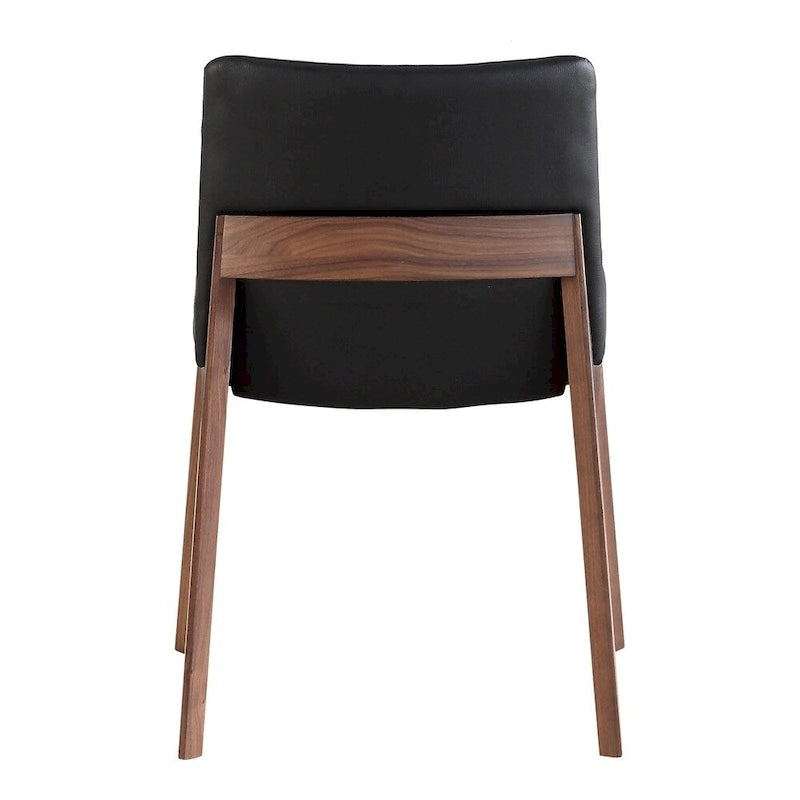 Chaises de salle à manger modernes Aurelle Home Derk en noyer massif - Lot de 2