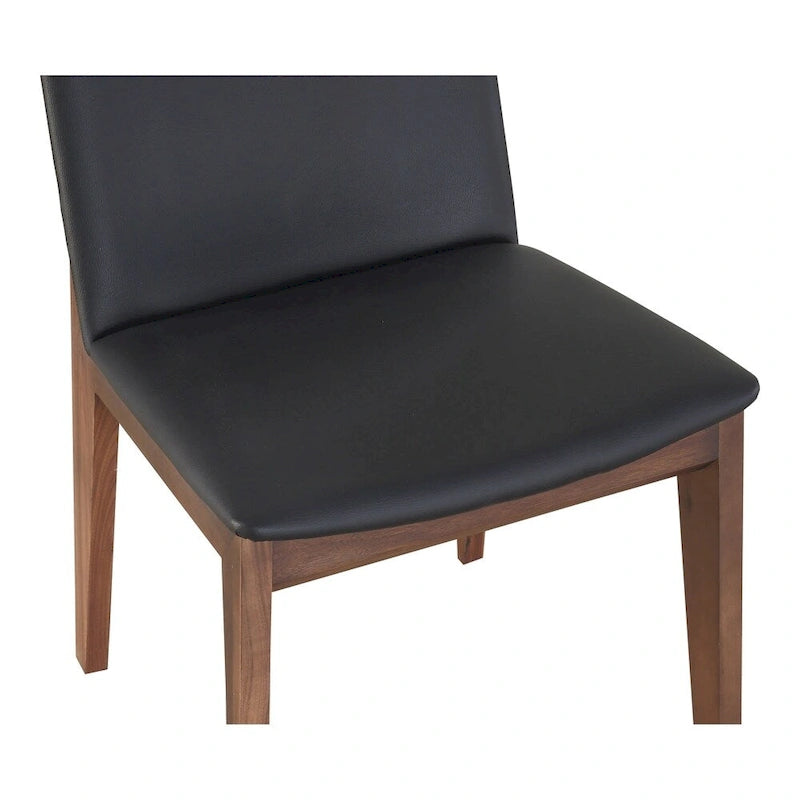 Chaises de salle à manger modernes Aurelle Home Derk en noyer massif - Lot de 2