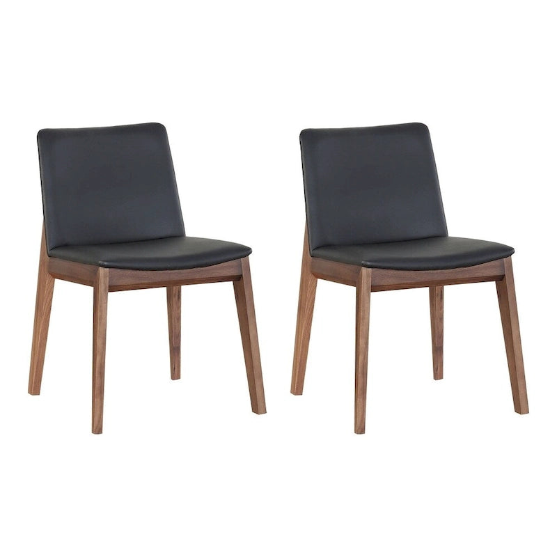 Chaises de salle à manger modernes Aurelle Home Derk en noyer massif - Lot de 2