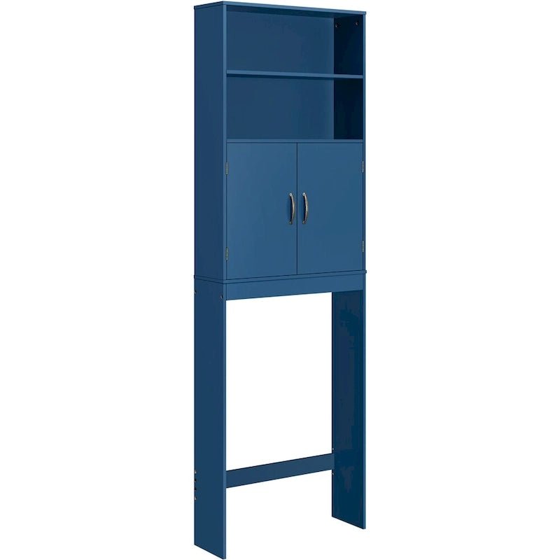 Organisateur de salle de bain Yaheetech à 2 étagères, à placer au-dessus des toilettes, avec double porte