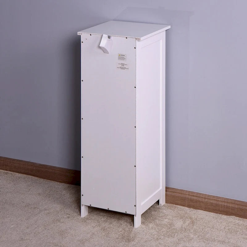 Meuble de rangement blanc pour salle de bain, meuble indépendant avec tiroirs
