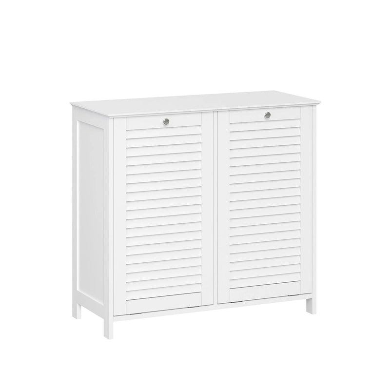 Armoire à linge double basculante RiverRidge Ellsworth avec sac de rangement amovible en tissu - Blanc