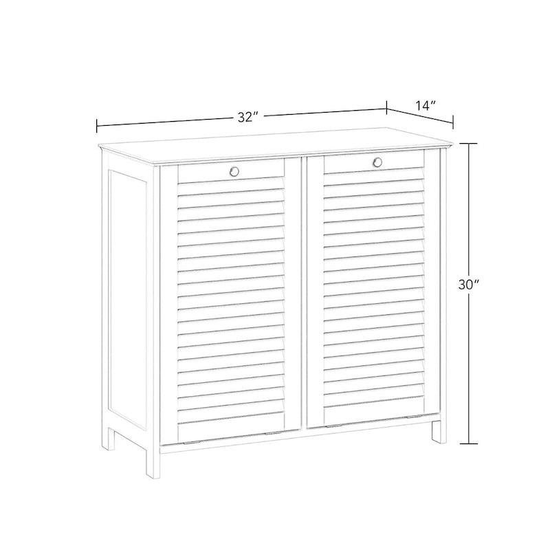 Armoire à linge double basculante RiverRidge Ellsworth avec sac de rangement amovible en tissu - Blanc