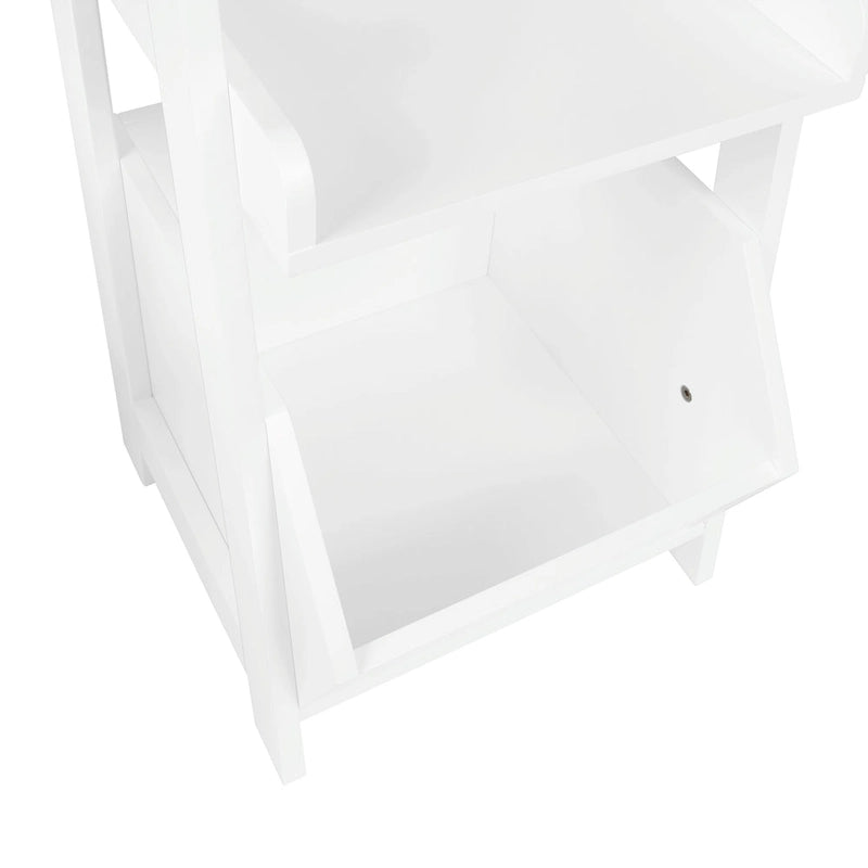 Étagère échelle RiverRidge Amery à 4 niveaux (33 cm) avec étagère d'exposition et bac de rangement - Blanche