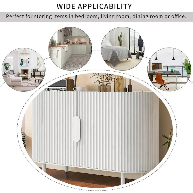 Buffet en MDF de haute qualité de 47,80 pouces avec étagères réglables - 47,80 x 16,50