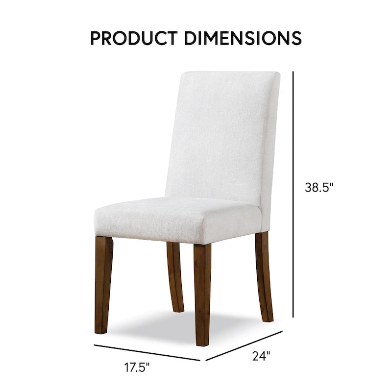 Chaises de salle à manger rembourrées en tissu ivoire rustique Drystan de Furniture of America (ensemble de 2)