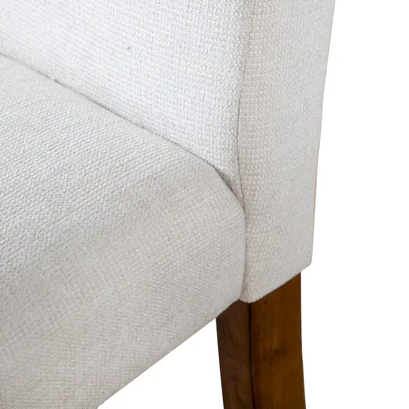Chaises de salle à manger rembourrées en tissu ivoire rustique Drystan de Furniture of America (ensemble de 2)