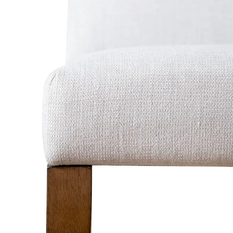 Chaises de salle à manger rembourrées en tissu ivoire rustique Drystan de Furniture of America (ensemble de 2)