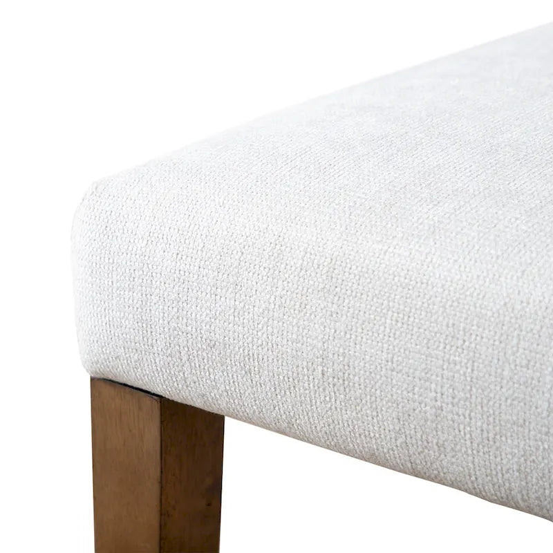 Chaises de salle à manger rembourrées en tissu ivoire rustique Drystan de Furniture of America (ensemble de 2)