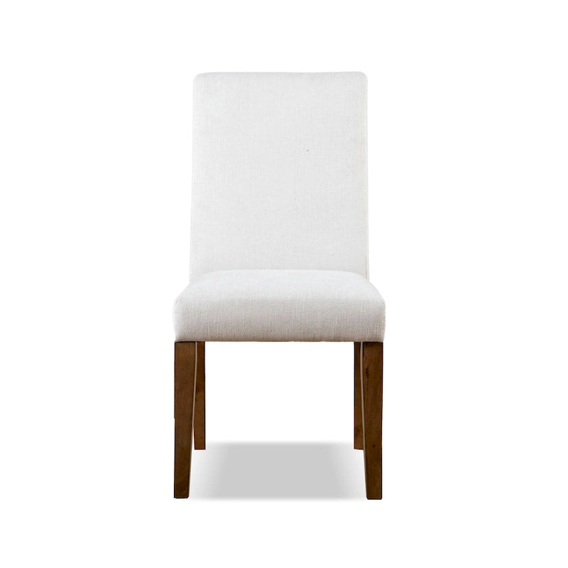 Chaises de salle à manger rembourrées en tissu ivoire rustique Drystan de Furniture of America (ensemble de 2)