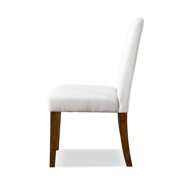 Chaises de salle à manger rembourrées en tissu ivoire rustique Drystan de Furniture of America (ensemble de 2)