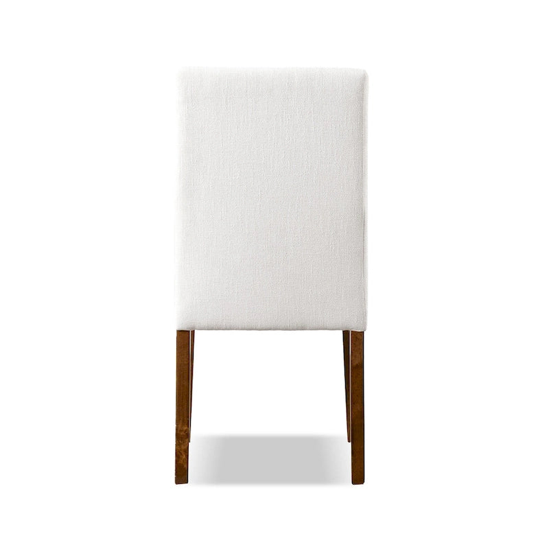 Chaises de salle à manger rembourrées en tissu ivoire rustique Drystan de Furniture of America (ensemble de 2)