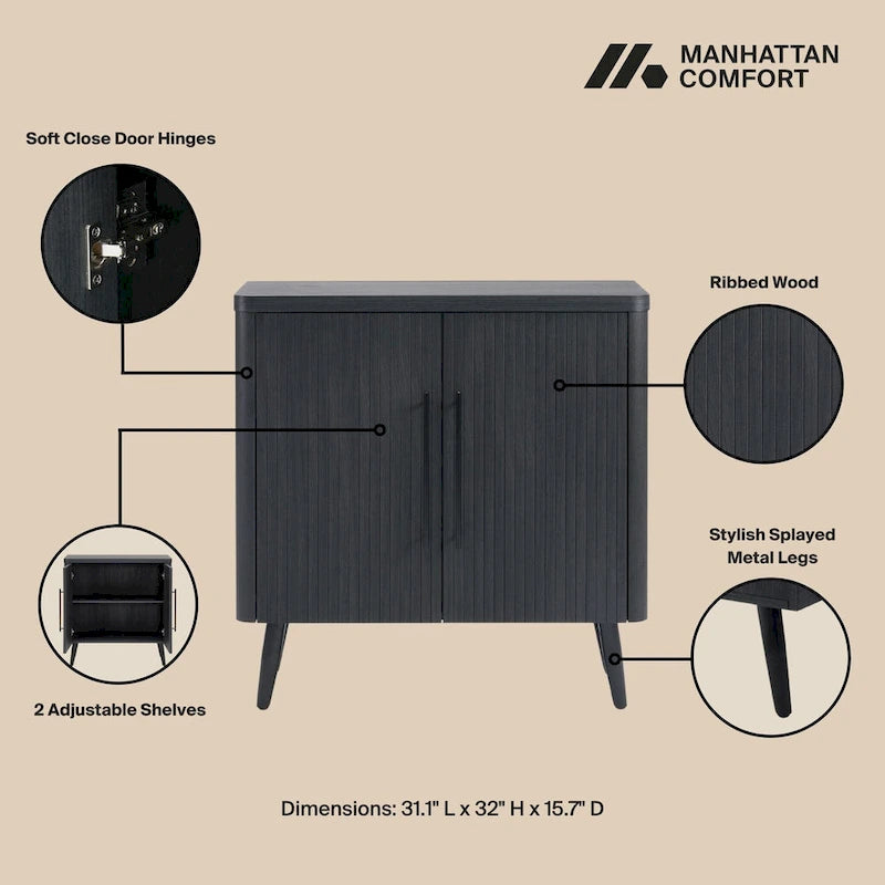Meuble d'appoint Jodie de style Mid-Century, Manhattan Comfort