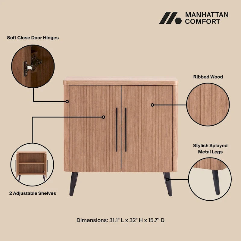 Meuble d'appoint Jodie de style Mid-Century, Manhattan Comfort