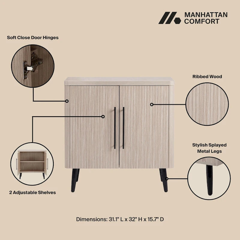 Meuble d'appoint Jodie de style Mid-Century, Manhattan Comfort