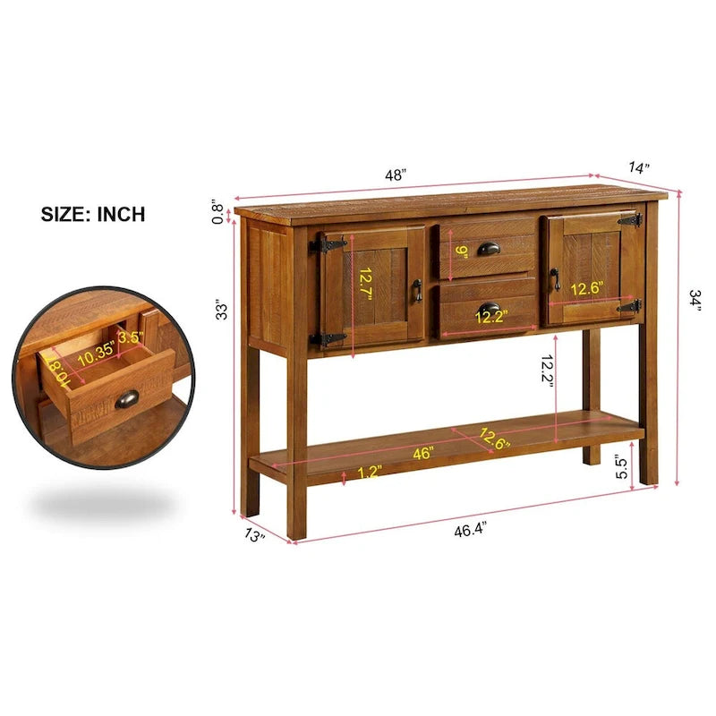 Console buffet 48 avec 2 tiroirs - Non disponible