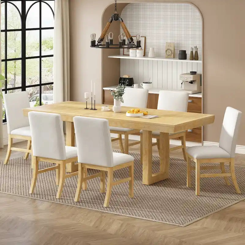 Ensemble de table à manger extensible 7 pièces