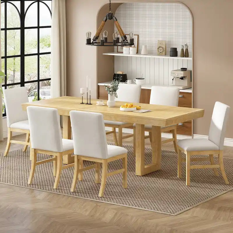 Ensemble de table à manger extensible 7 pièces