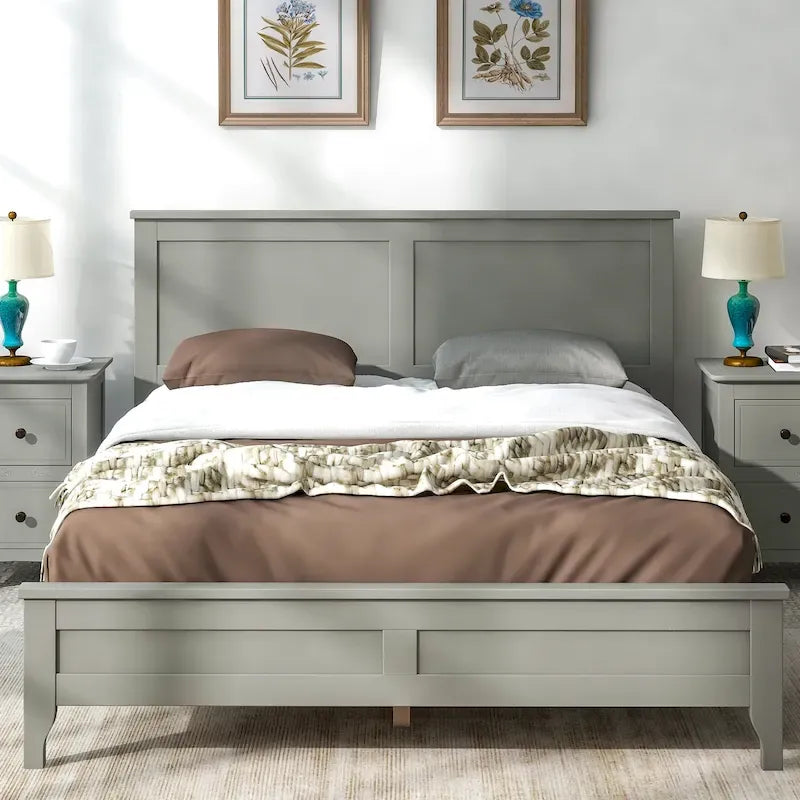 Lit plateforme moderne en bois massif