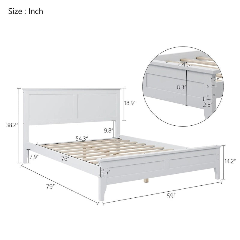 Lit plateforme moderne en bois massif