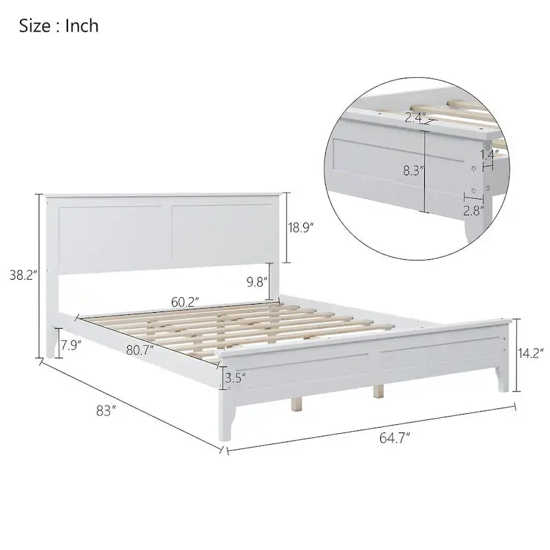 Lit plateforme moderne en bois massif