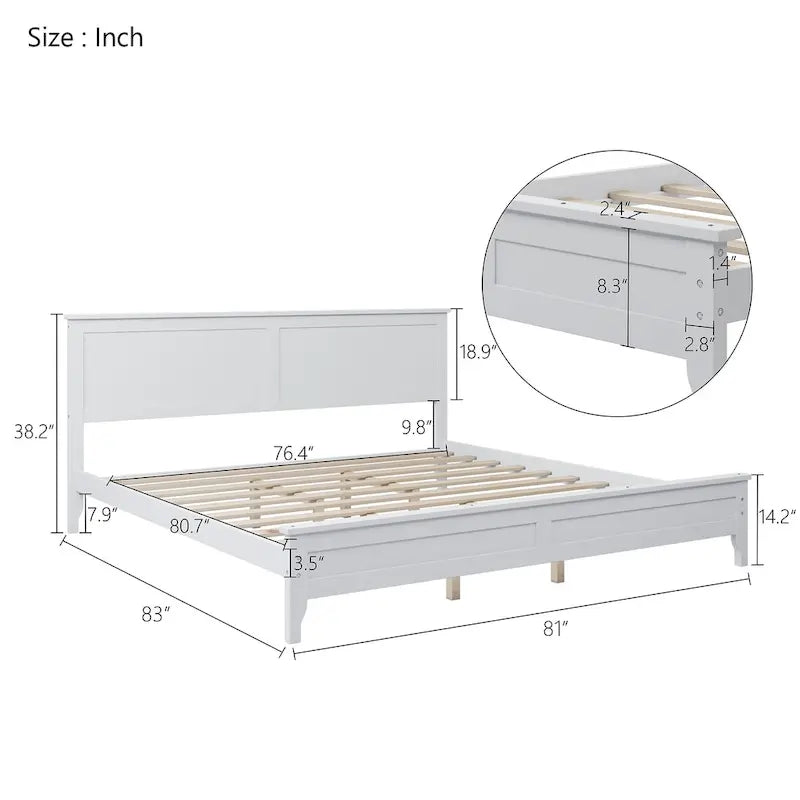 Lit plateforme moderne en bois massif
