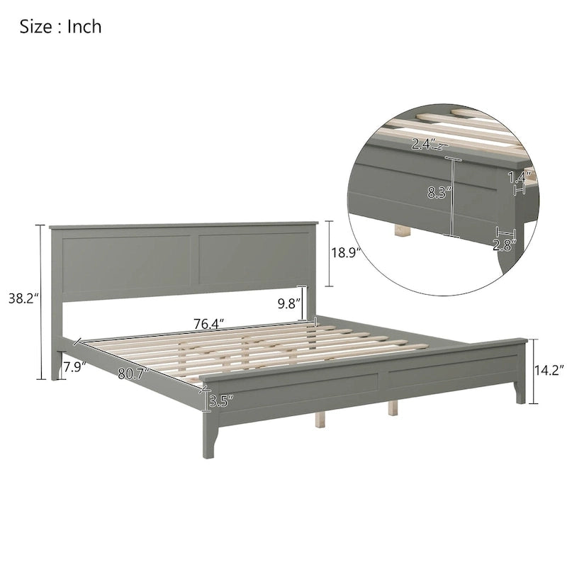 Lit plateforme moderne en bois massif