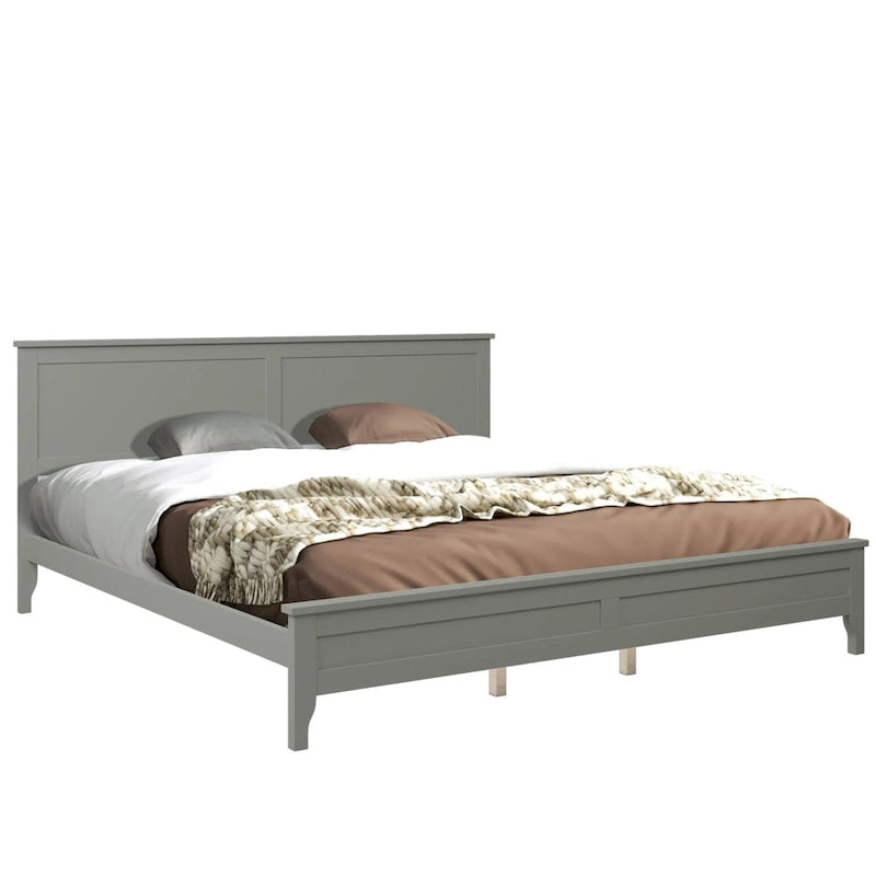 Lit plateforme moderne en bois massif