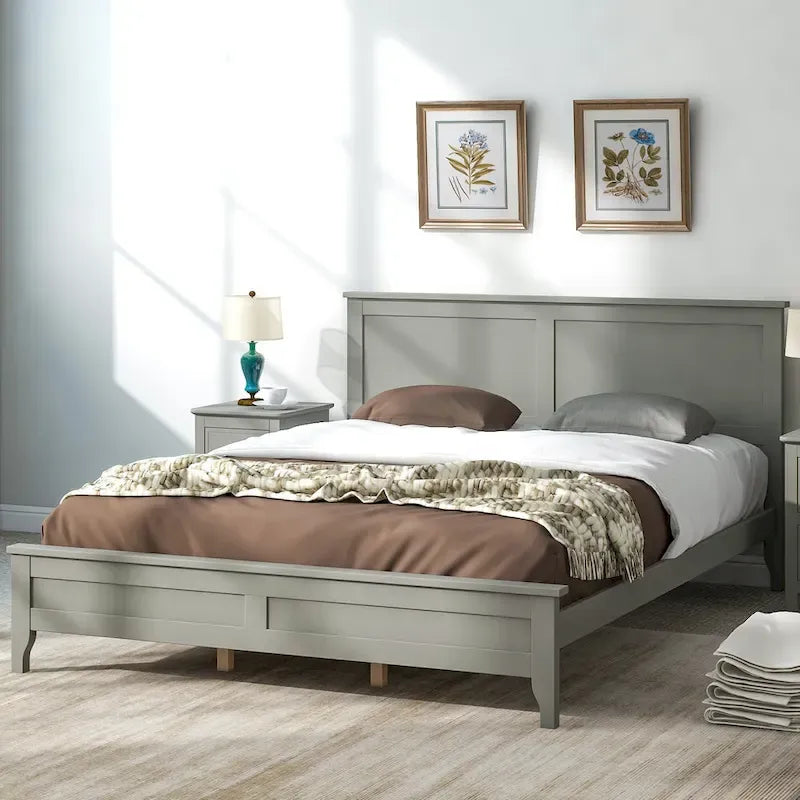 Lit plateforme moderne en bois massif