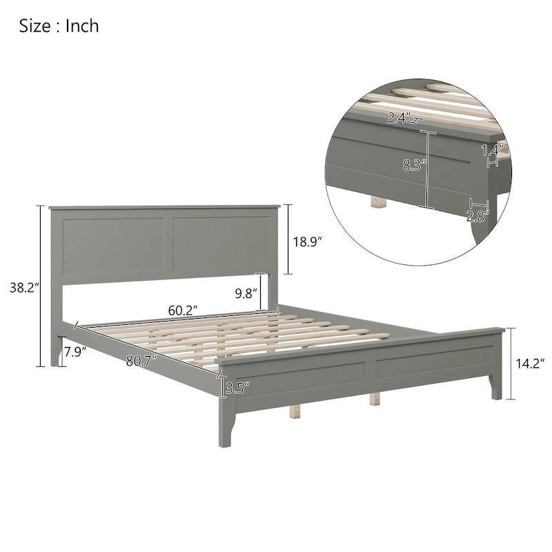Lit plateforme moderne en bois massif