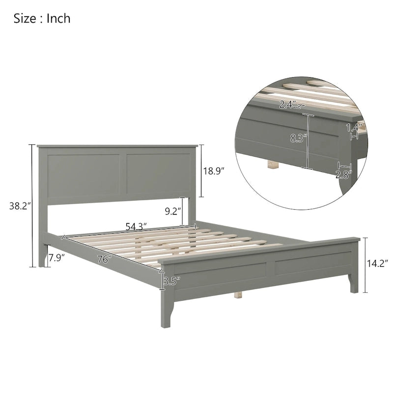 Lit plateforme moderne en bois massif