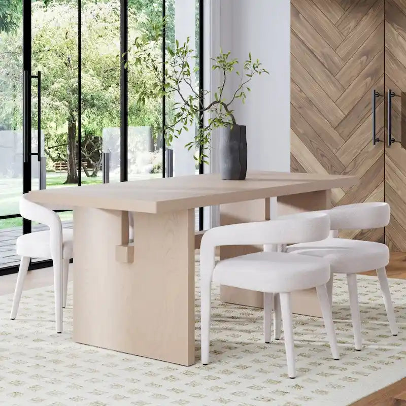Table de salle à manger moderne Briggs pour 6 personnes, petite table rectangulaire avec pieds en bois massif