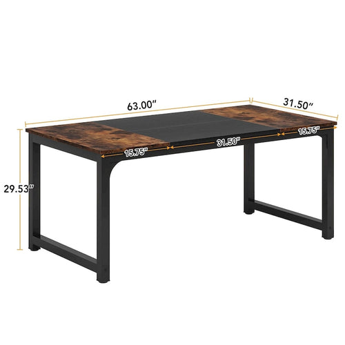 Table de salle à manger industrielle 63 pour 4 à 6 personnes, table de cuisine pour salle à manger - 63 cm L x 31,5 cm l x 29,53 cm H