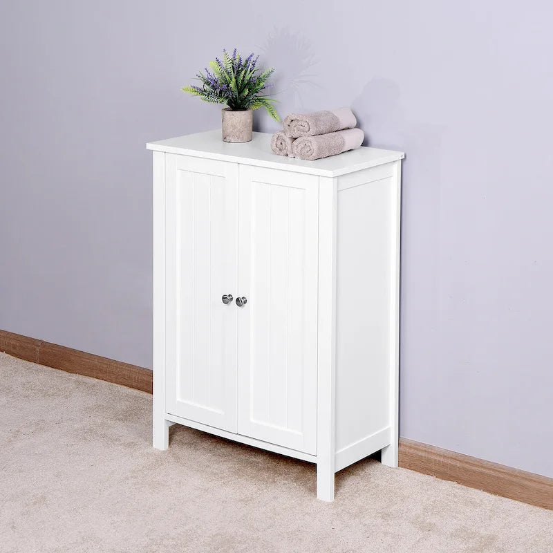 Armoire de rangement au sol pour salle de bain avec double porte