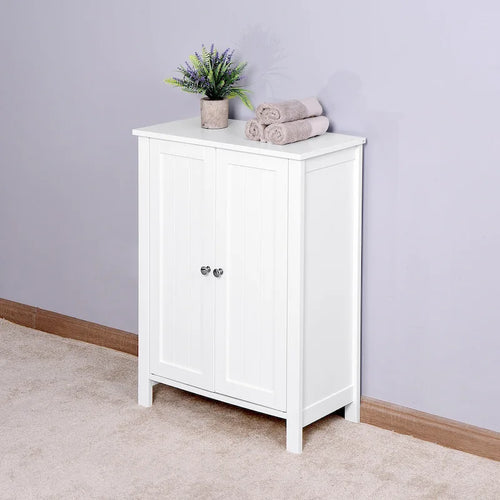 Armoire de rangement au sol pour salle de bain avec double porte