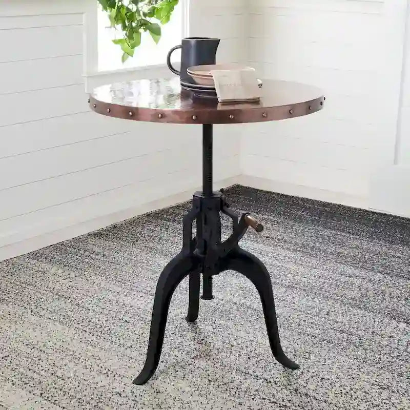 Table à manivelle SAFAVIEH Robyn noire - 30 cm x 30 cm x 31 cm (L x P x H)