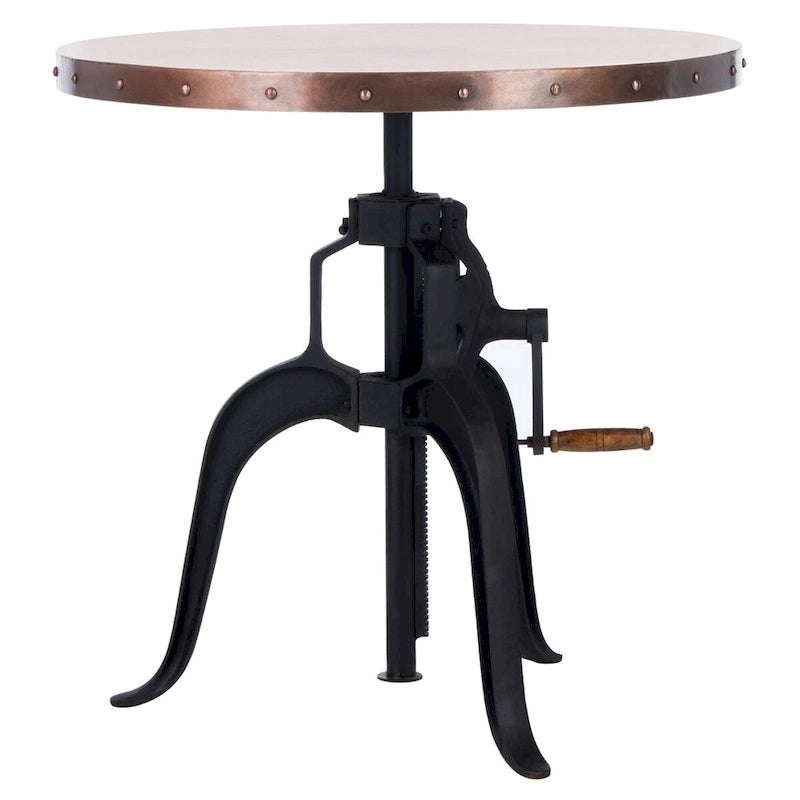 Table à manivelle SAFAVIEH Robyn noire - 30 cm x 30 cm x 31 cm (L x P x H)