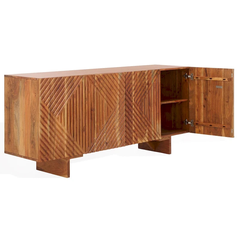 Buffet en bois SAFAVIEH Couture Hewitt à 4 portes - 173 cm (L) x 46 cm (P) x 76 cm (H)